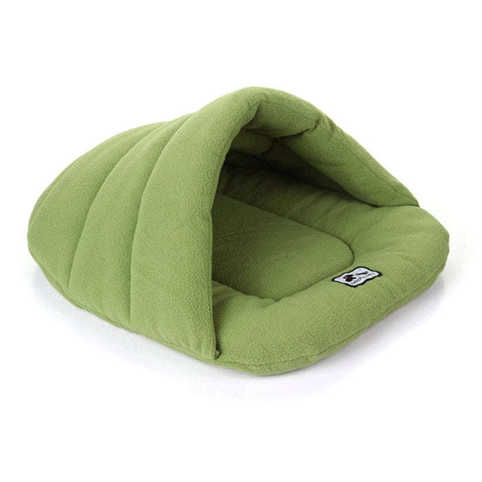 Slipper Shape Polar Fleece Warm Thicken Pet Dogs Cats House Size: L, 58×68×32cm(Green)