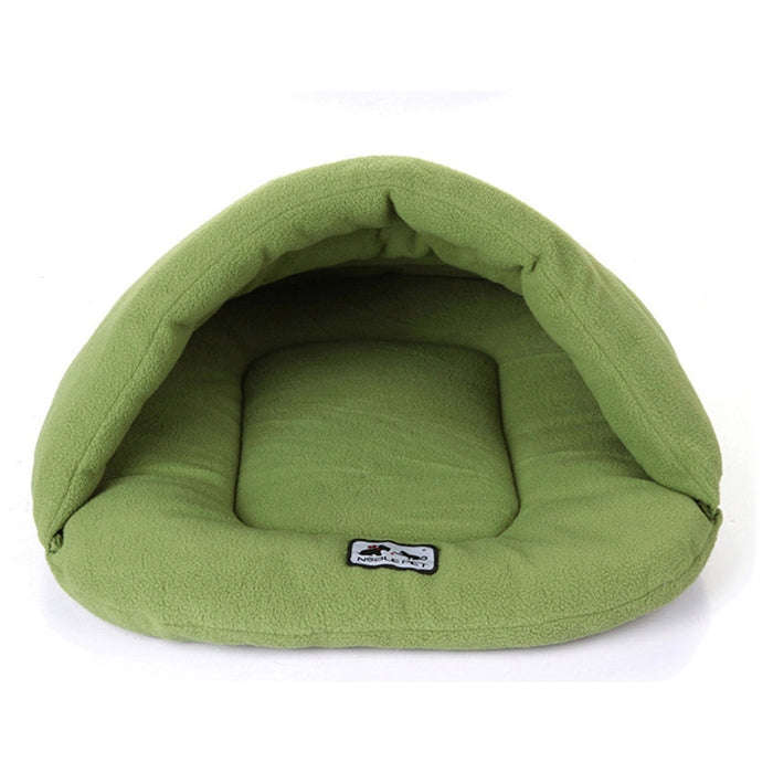 Slipper Shape Polar Fleece Warm Thicken Pet Dogs Cats House Size: L, 58×68×32cm(Green)
