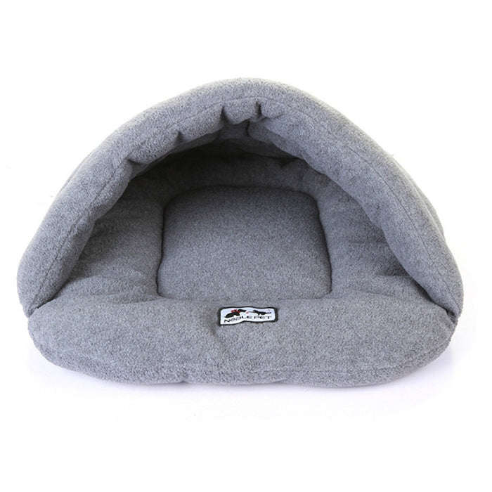 Slipper Shape Polar Fleece Warm Thicken Pet Dogs Cats House Size: L, 58×68×32cm(Grey)