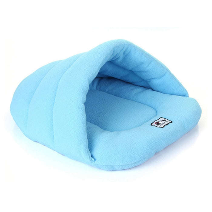 Slipper Shape Polar Fleece Warm Thicken Pet Dogs Cats House Size: L, 58×68×32cm(Sky Blue)