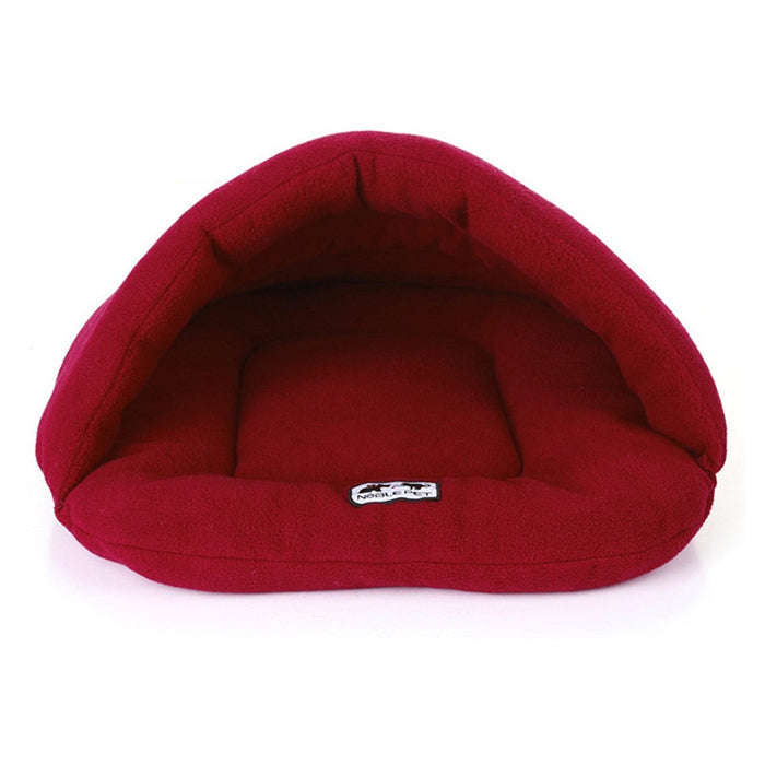 Slipper Shape Polar Fleece Warm Thicken Pet Dogs Cats House Size: L, 58×68×32cm(Wine Red)