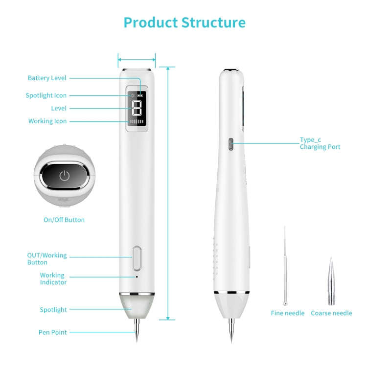 Xpreen XPRE061 Professional Dark Spot Remover Freckle Tattoo Chargeable Wart Mole Remover, with L...