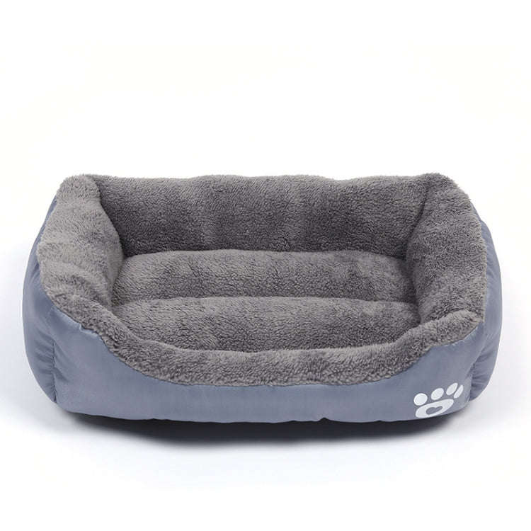 Candy Color Four Seasons Genuine Warm Pet Dog Kennel Mat Teddy Dog Mat, Size: L, 66×50×14cm (Grey)