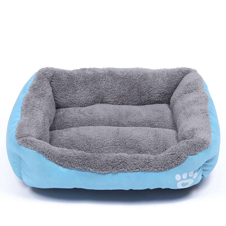 Candy Color Four Seasons Genuine Warm Pet Dog Kennel Mat Teddy Dog Mat, Size: L, 66×50×14cm (Blue)