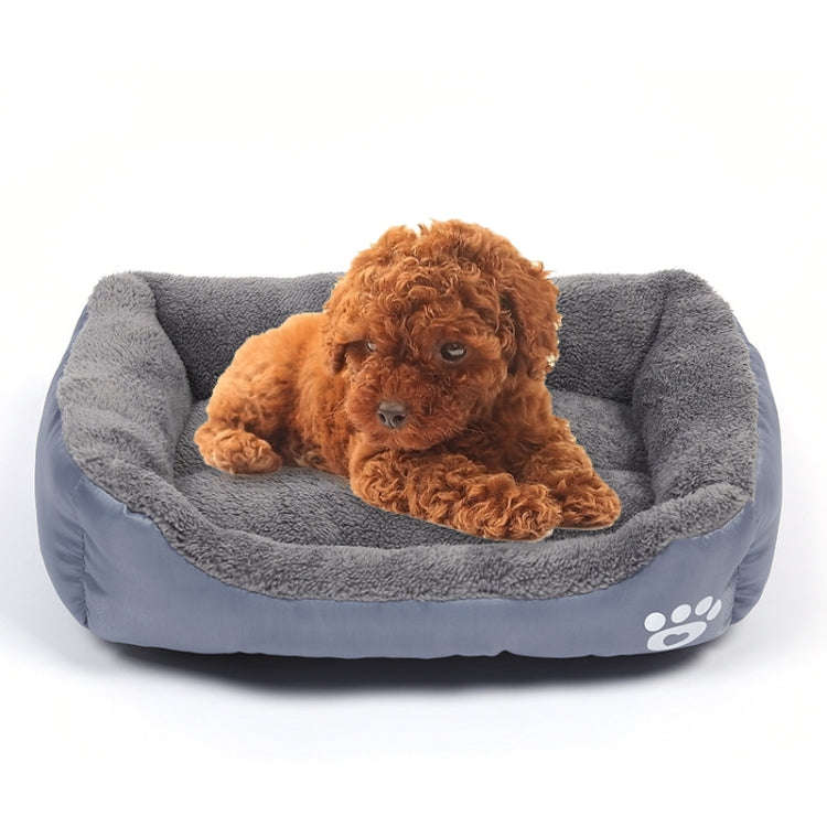 Candy Color Four Seasons Genuine Warm Pet Dog Kennel Mat Teddy Dog Mat, Size: M, 54×42×12cm (Grey)