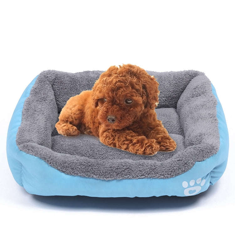 Candy Color Four Seasons Genuine Warm Pet Dog Kennel Mat Teddy Dog Mat, Size: S, 43×32×10cm (Blue)
