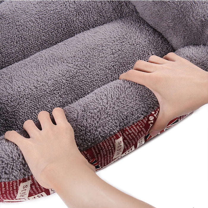 Candy Color Four Seasons Genuine Warm Pet Dog Kennel Mat Teddy Dog Mat, Size: S, 43×32×10cm (Blue)