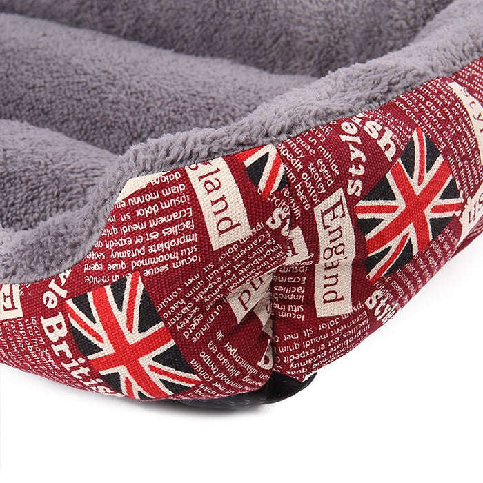 Candy Color Four Seasons Genuine Warm Pet Dog Kennel Mat Teddy Dog Mat, Size: S, 43×32×10cm (Blue)