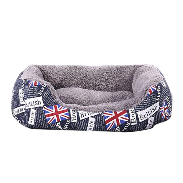 National Flag Four Seasons Genuine Warm Pet Dog Kennel Mat, Size: L, 66×50×14cm(Blue)