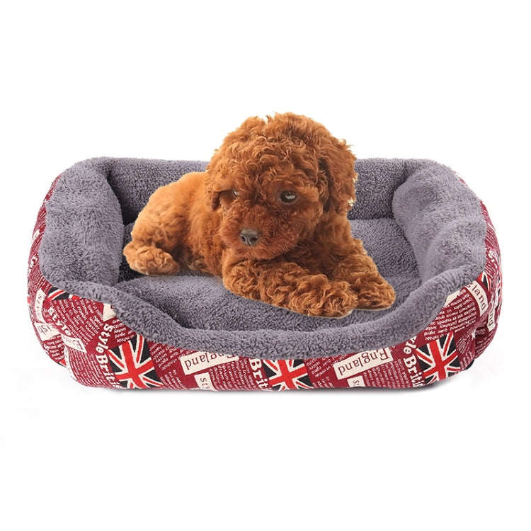 National Flag Four Seasons Genuine Warm Pet Dog Kennel Mat, Size: L, 66×50×14cm(Red)