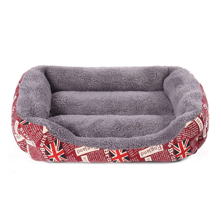 National Flag Four Seasons Genuine Warm Pet Dog Kennel Mat, Size: L, 66×50×14cm(Red)