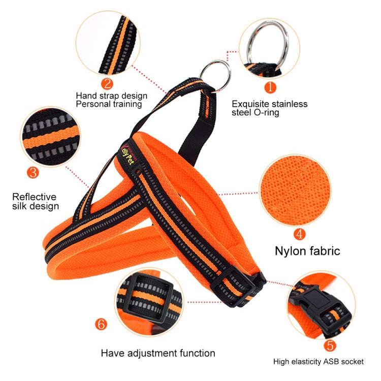 Pet Dogs A7 Reflective Polyester Chest Harness Lead Leash Traction Big Dogs Safety Chain Rope Col...