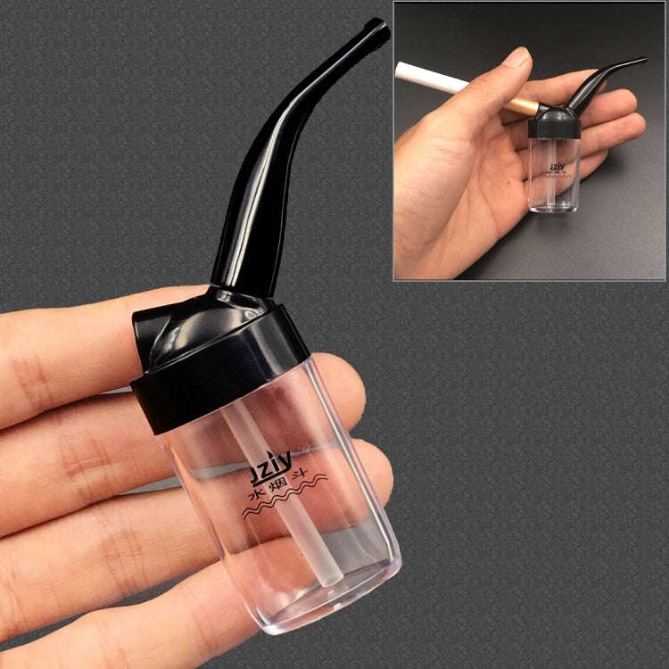 JY-101 2 PCS Recycled Mini Cigarette Filter Water Tobacco Pipe(Black)