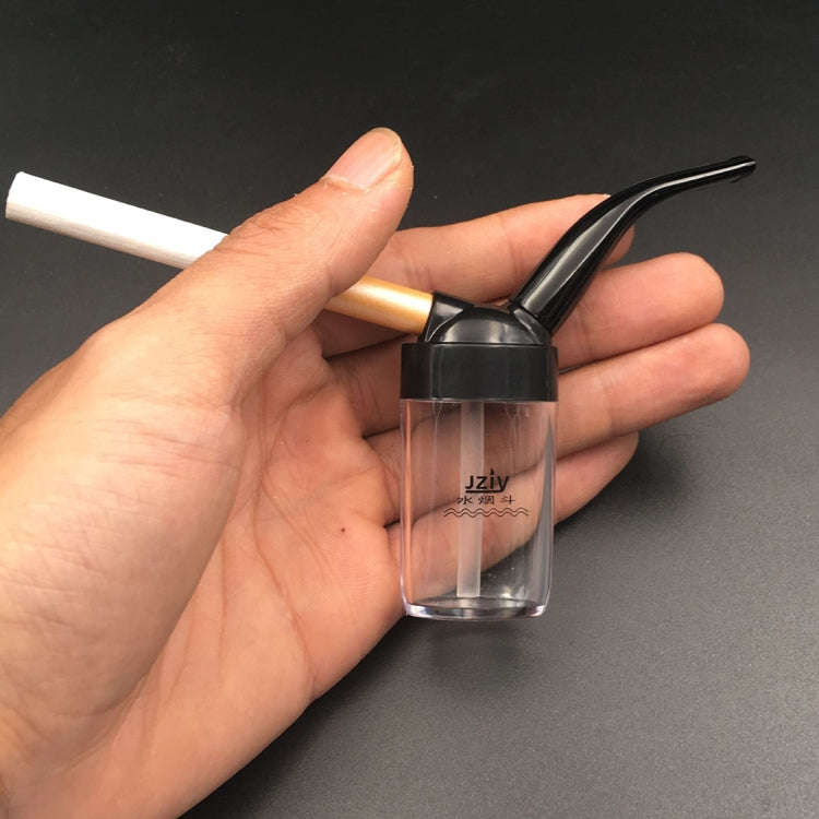 JY-101 2 PCS Recycled Mini Cigarette Filter Water Tobacco Pipe(Black)
