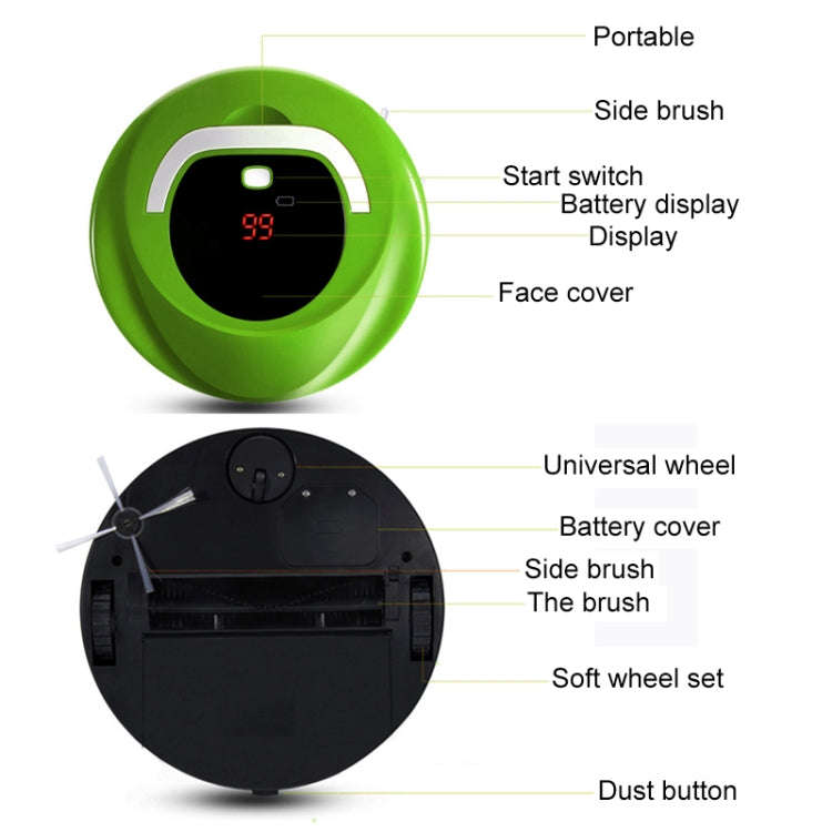 FD-RSW(C) Smart Household Sweeping Machine Cleaner Robot(Green)