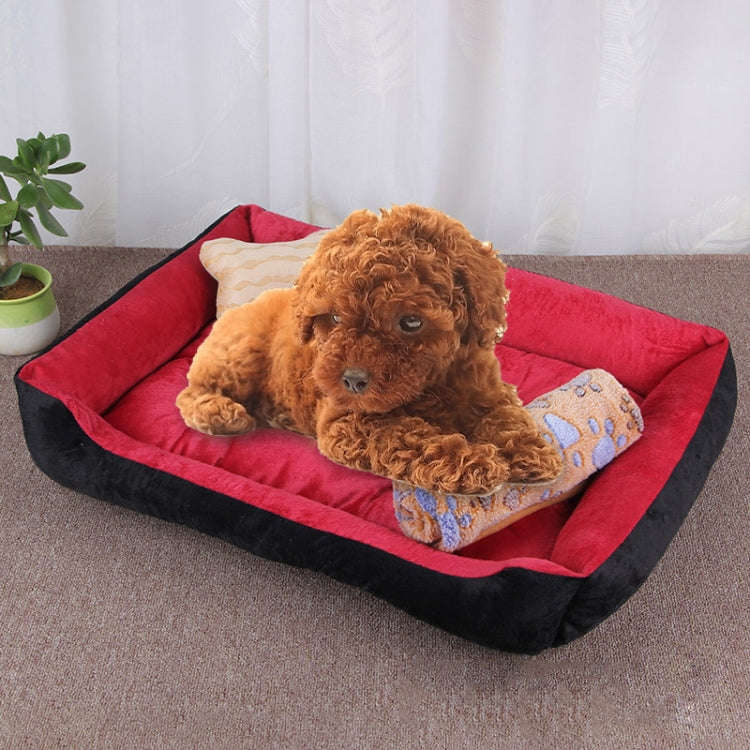 Dog Bone Pattern Big Soft Warm Kennel Pet Dog Cat Mat Blanket, with Blanket Size: L, 80×60×15cm...