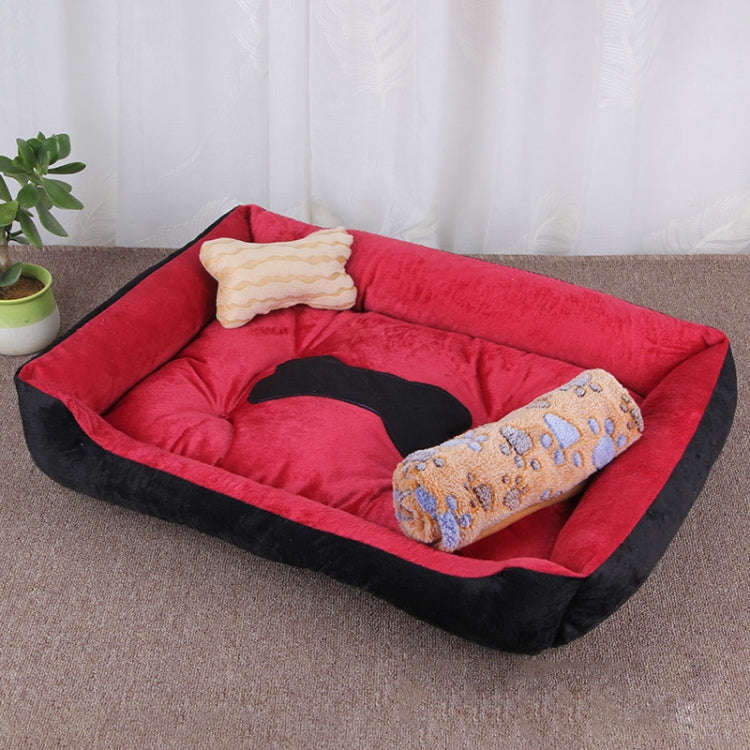 Dog Bone Pattern Big Soft Warm Kennel Pet Dog Cat Mat Blanket, with Blanket Size: L, 80×60×15cm...