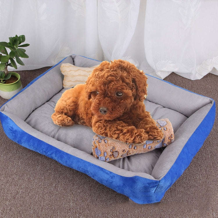 Dog Bone Pattern Big Soft Warm Kennel Pet Dog Cat Mat Blanket, with Blanket Size: M, 70×50×15cm...