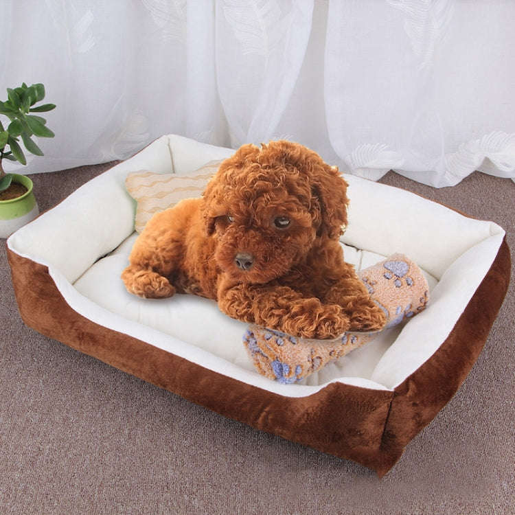 Dog Bone Pattern Big Soft Warm Kennel Pet Dog Cat Mat Blanket, with Blanket Size: M, 70×50×15cm...