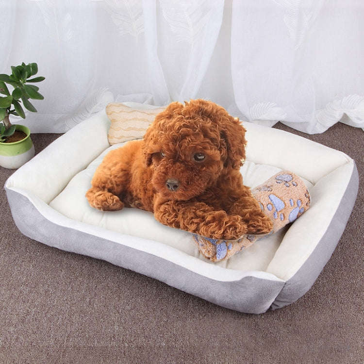 Dog Bone Pattern Big Soft Warm Kennel Pet Dog Cat Mat Blanket,with Blanket Size: XXS, 45×30×15c...