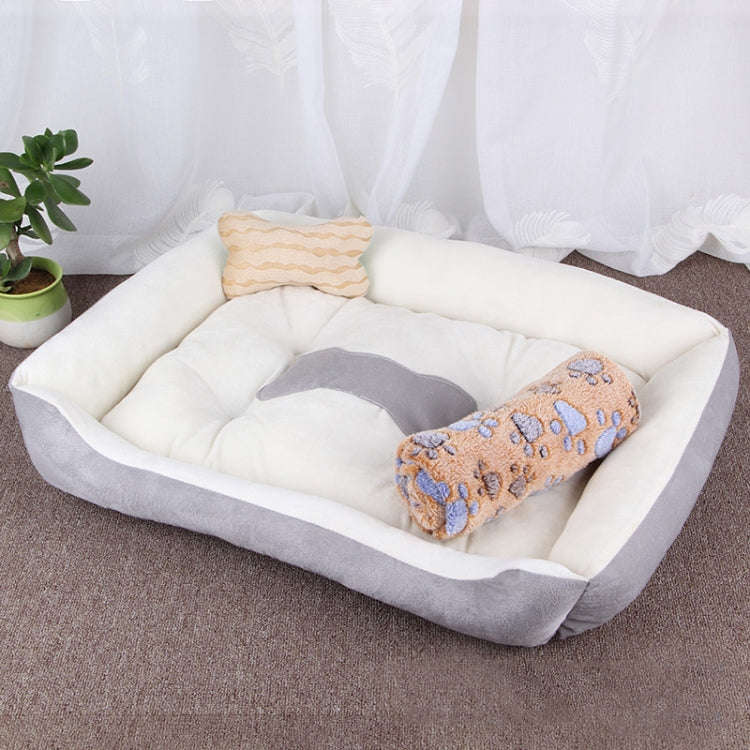 Dog Bone Pattern Big Soft Warm Kennel Pet Dog Cat Mat Blanket,with Blanket Size: XXS, 45×30×15c...