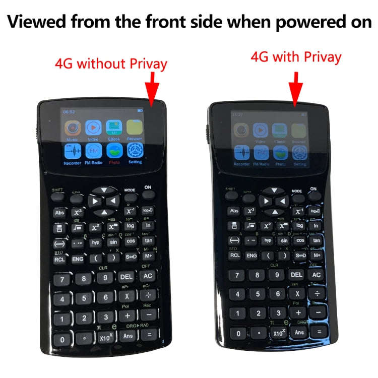 2.4 inch Display Screen Anti-peeping Scientific Calculator, Support Sound Recording / Radio / Mus...