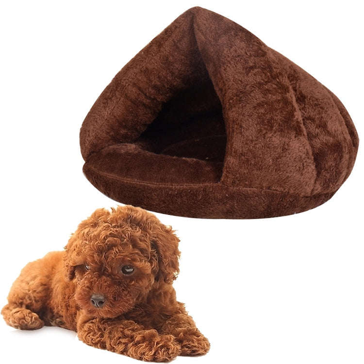 Triangular Cat Kennel Warm Thicken Mongolian Yurt Pet Dogs Cats House Size: M, 40×40×30cm (Dark...