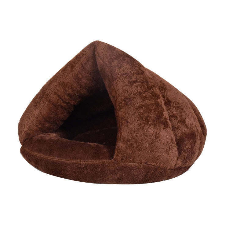 Triangular Cat Kennel Warm Thicken Mongolian Yurt Pet Dogs Cats House Size: M, 40×40×30cm (Dark...