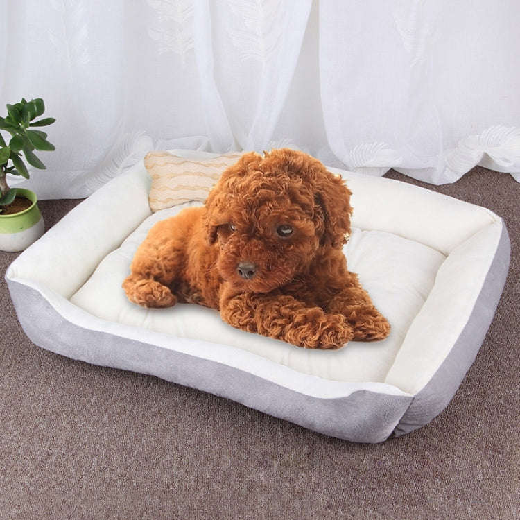 Dog Bone Pattern Big Soft Warm Kennel Pet Dog Cat Mat Blanket, Size: XL, 90×70×15cm(Grey White)