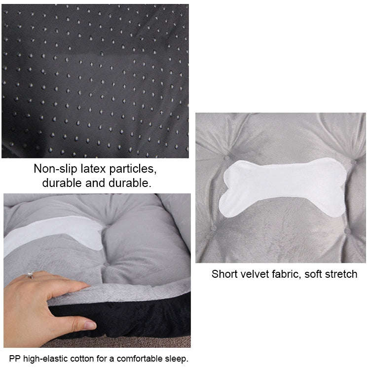 Dog Bone Pattern Big Soft Warm Kennel Pet Dog Cat Mat Blanket, Size: XL, 90×70×15cm(Grey White)