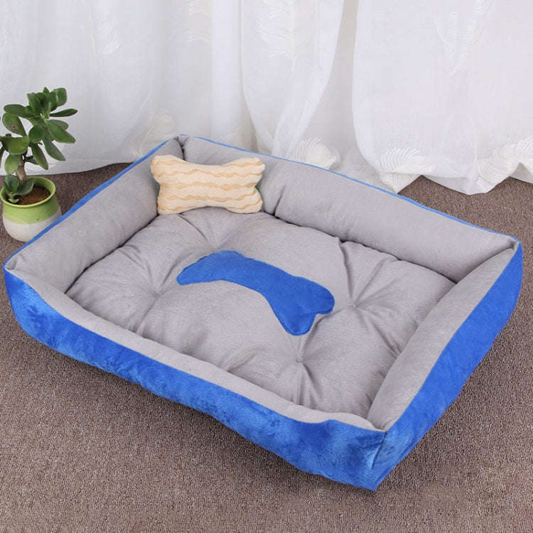 Dog Bone Pattern Big Soft Warm Kennel Pet Dog Cat Mat Blanket, Size: XL, 90×70×15cm(Light Grey)