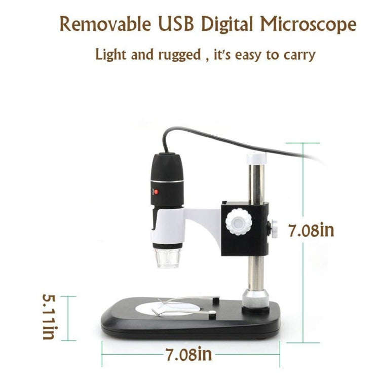 DMS-MDS800 40X-1600X Magnifier 2.0MP Image Sensor USB Digital Microscope with 8 LEDs & Profession...