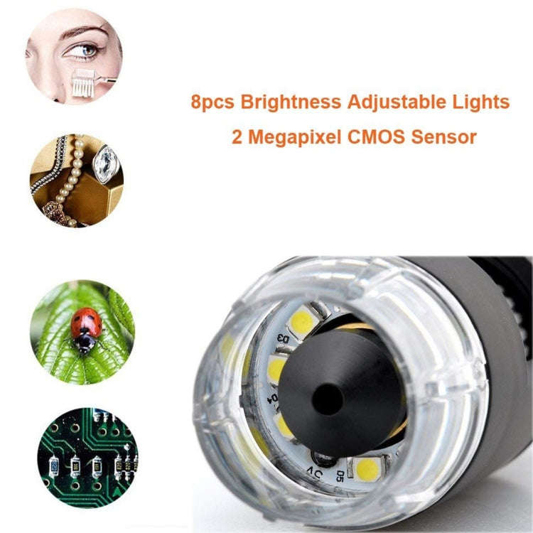 DMS-MDS800 40X-1600X Magnifier 2.0MP Image Sensor USB Digital Microscope with 8 LEDs & Profession...