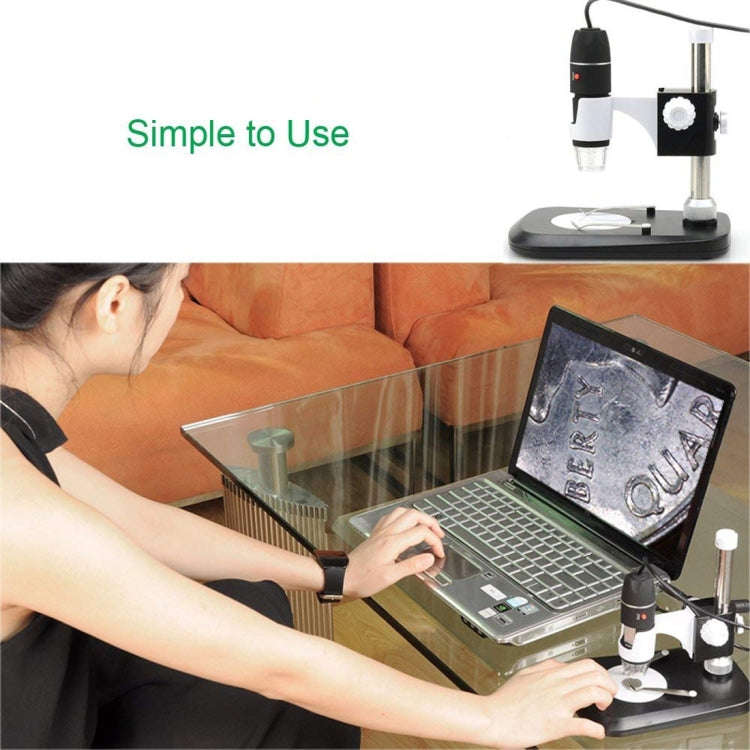 DMS-MDS800 40X-1600X Magnifier 2.0MP Image Sensor USB Digital Microscope with 8 LEDs & Profession...