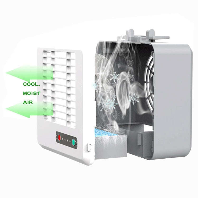 Portable Mini Silent Household Energy Saving Desktop Air Conditioner Fan Electric Air Cooler(White)