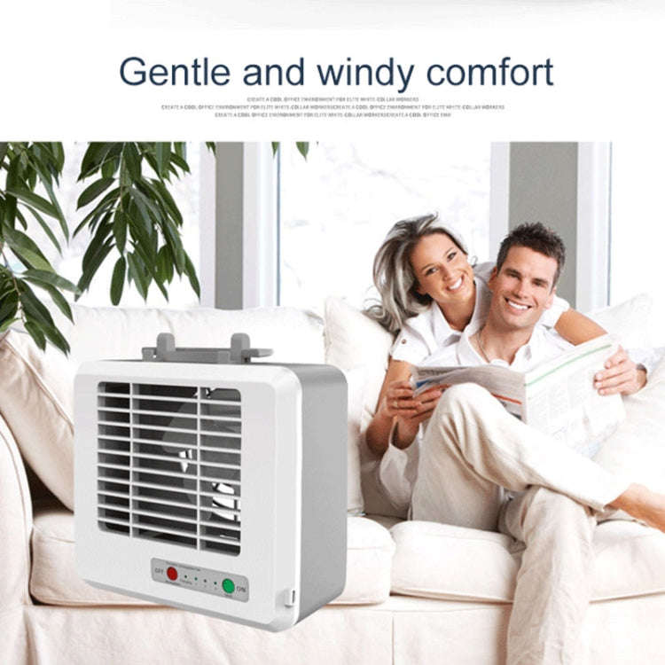Portable Mini Silent Household Energy Saving Desktop Air Conditioner Fan Electric Air Cooler(White)