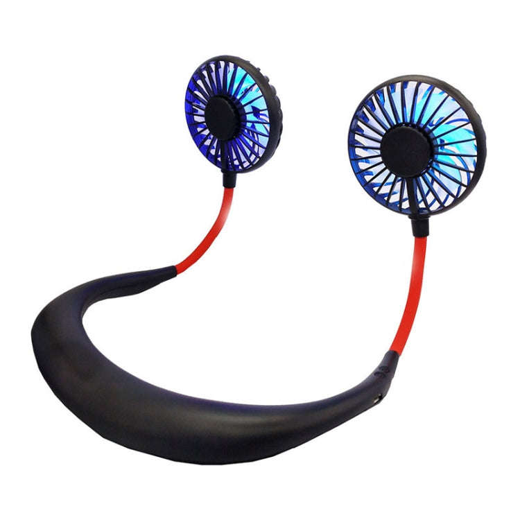 Creative Mini Hanging Neck Type Fan Outdoor LED Fan (Black)