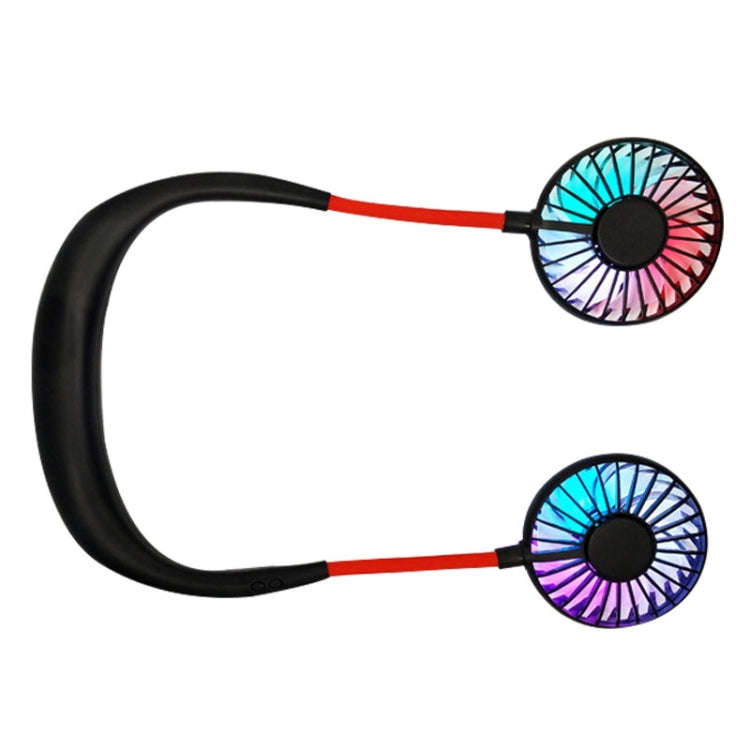 Creative Mini Hanging Neck Type Fan Outdoor LED Fan (Black)
