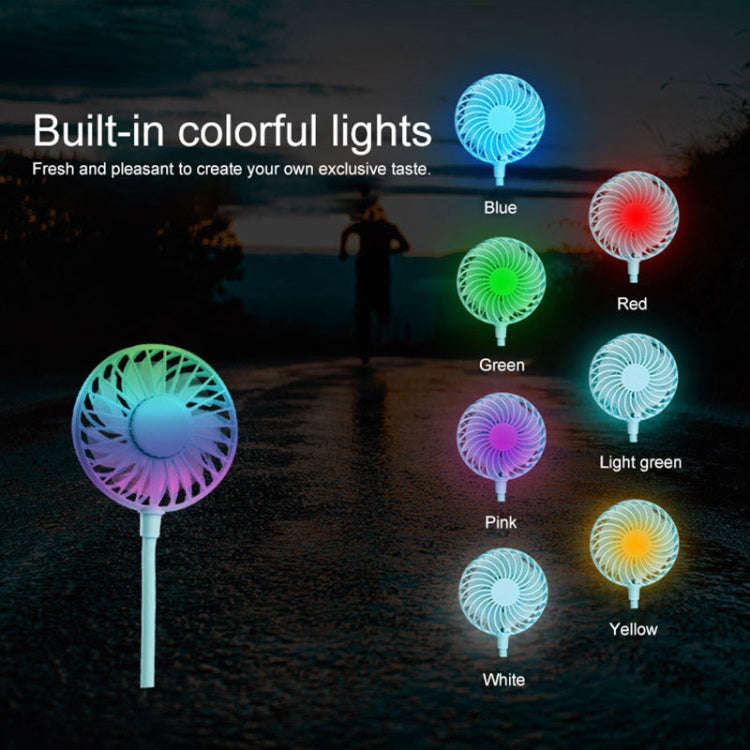 Creative Mini Hanging Neck Type Fan Outdoor LED Fan (Pink)