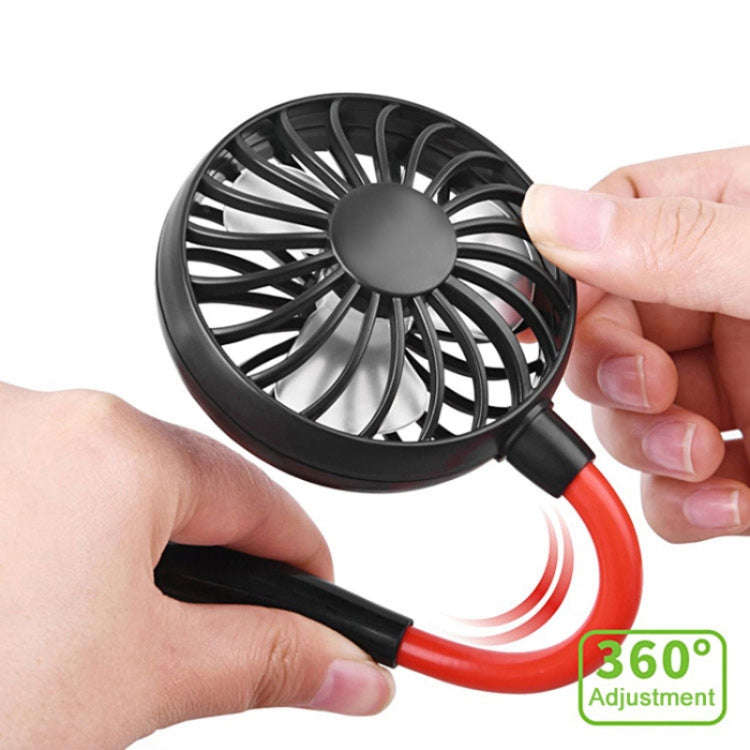 Creative Mini Hanging Neck Type Fan Outdoor LED Fan (Pink)