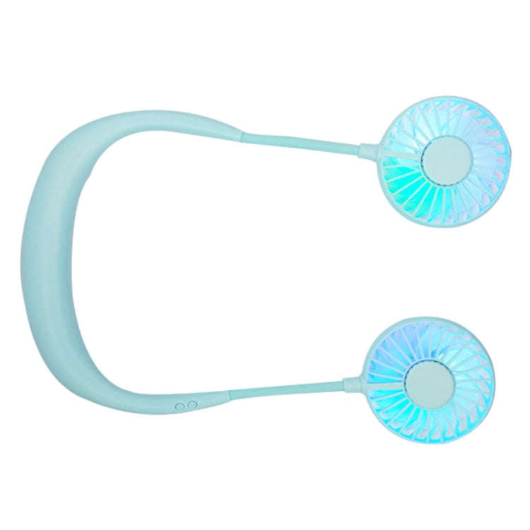 Creative Mini Hanging Neck Type Fan Outdoor LED Fan (Blue)