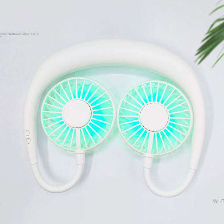 Creative Mini Hanging Neck Type Fan Outdoor LED Fan (White)