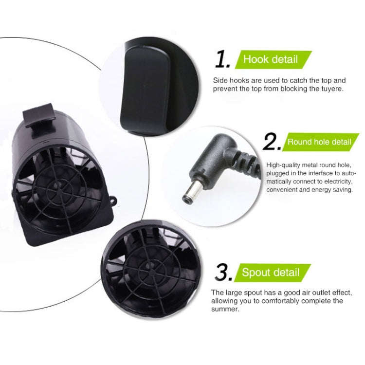 Portable Mini Waist Fan Cooling Fan USB Skin Cooler (Black)