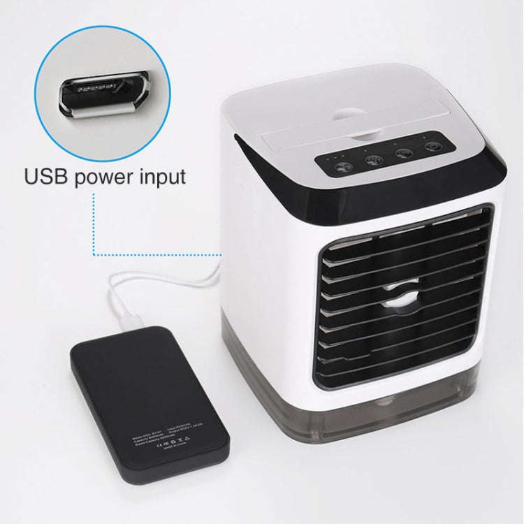 Mini Desktop Cooling Fan Humidifier Air Conditioning Fan Moisturizing Spray Fan(White)
