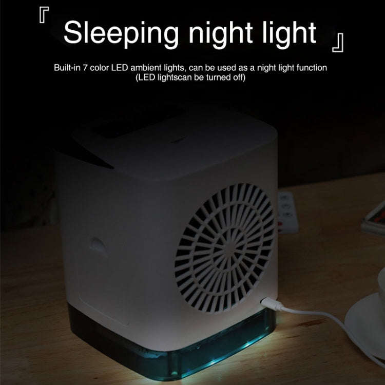 Mini Desktop Cooling Fan Humidifier Air Conditioning Fan Moisturizing Spray Fan(White)