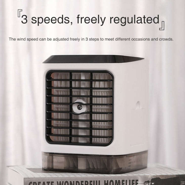 Mini Desktop Cooling Fan Humidifier Air Conditioning Fan Moisturizing Spray Fan(White)
