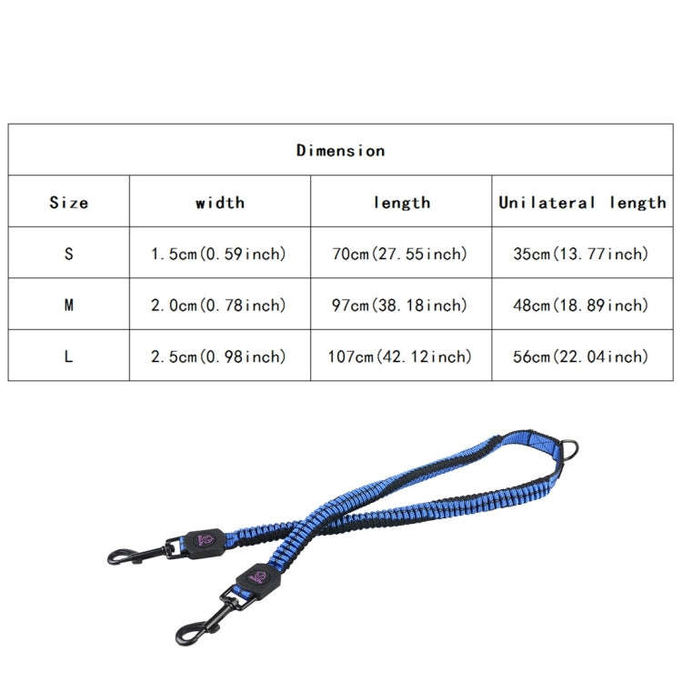 Pet Telescopic Buffer Double Traction Rope Nylon Reflective Braided Rope, Small, Length: 70cm, Ra...