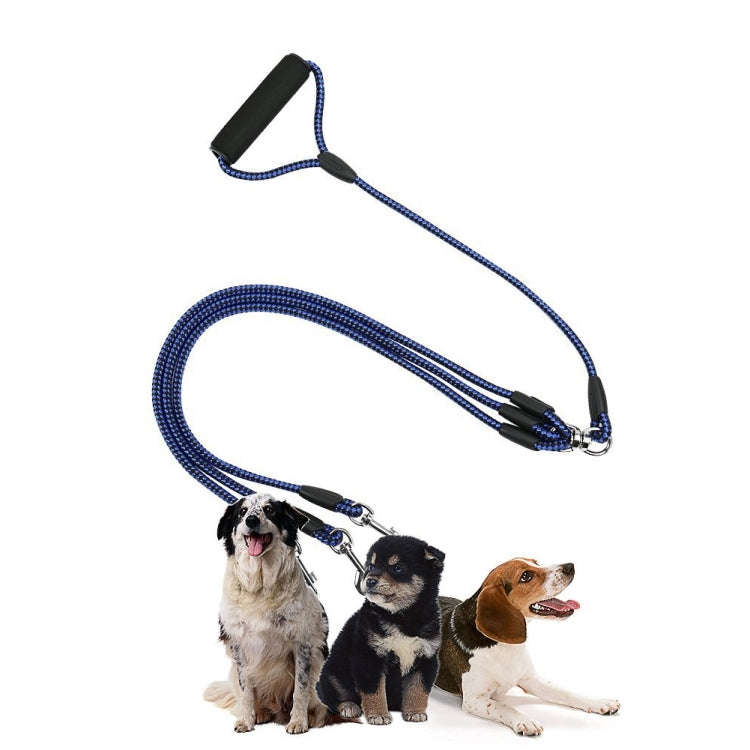 Pet Dog Nylon 3 in 1 Traction Rope Pet Walking Leads With Handle, Length: 124cm(Blue)
