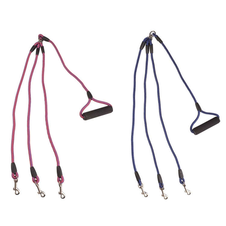 Pet Dog Nylon 3 in 1 Traction Rope Pet Walking Leads With Handle, Length: 124cm(Blue)