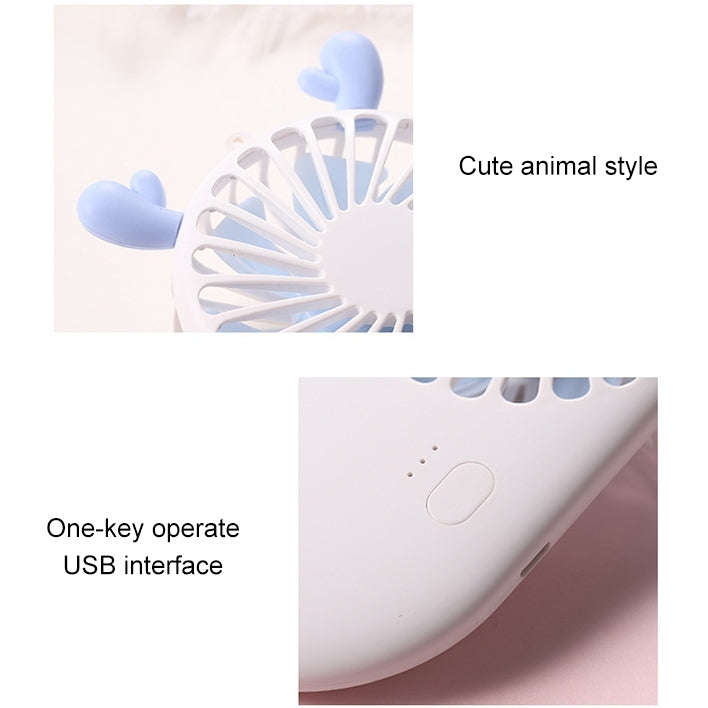 Portable Mini USB Charging Pocket Fan with 3 Speed Control (Pearl White)